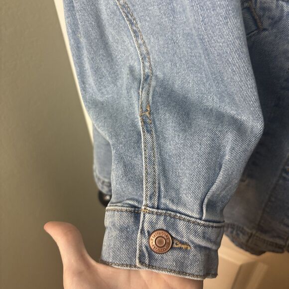 Terra & Sky 0X Denim Jacket Light Wash Button Front Women's Plus Long Sleeve 0X - Picture 6 of 8